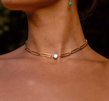 Load image into Gallery viewer, Baroque Pearl Link Choker - Toasted Jewelry
