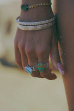 Load image into Gallery viewer, Turquoise Thick Hammered Band, Sterling Silver - Toasted Jewelry
