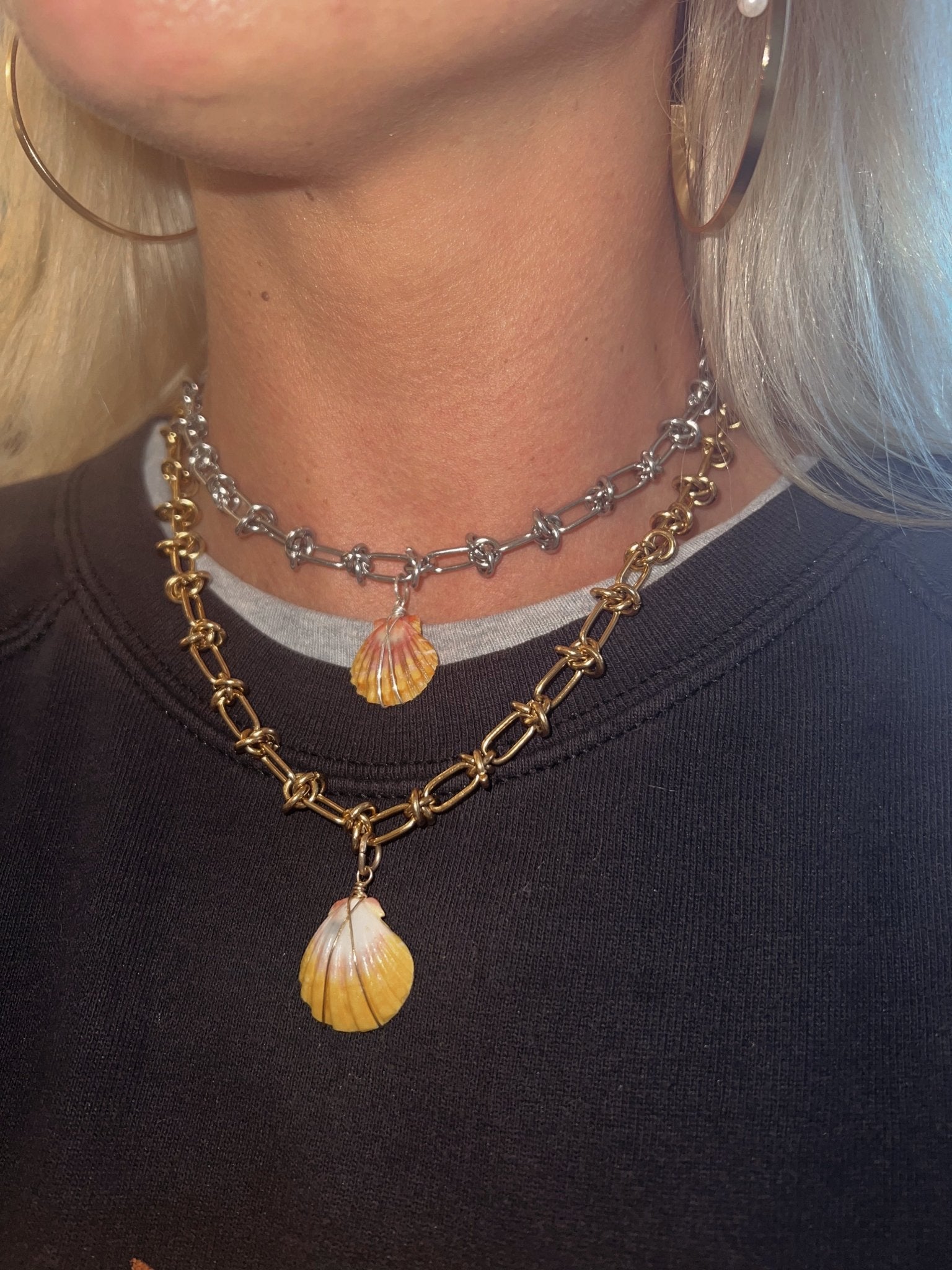 joolz necklace Beach Goth Hawaiian Sunrise Shell Necklace Gold