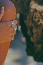 Load image into Gallery viewer, Turquoise Thick Hammered Band, Sterling Silver - Toasted Jewelry