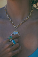 Load image into Gallery viewer, Turquoise Thick Hammered Band, Sterling Silver - Toasted Jewelry
