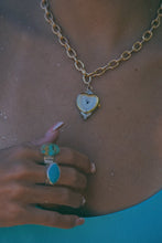 Load image into Gallery viewer, Turquoise Thick Hammered Band, Sterling Silver - Toasted Jewelry