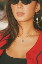 Load image into Gallery viewer, Siren Blue Pearl Momi Hoops