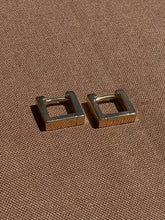 Load image into Gallery viewer, 14k Yellow Gold Square Huggies - Toasted Jewelry