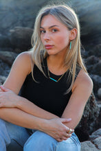 Load image into Gallery viewer, Turquoise Bar Thick Chain Link Necklace - Toasted Jewelry