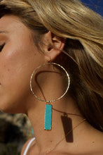 Load image into Gallery viewer, Turquoise Bar Hoops - Toasted Jewelry