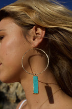 Load image into Gallery viewer, Turquoise Bar Hoops - Toasted Jewelry