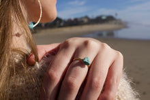 Load image into Gallery viewer, Dainty Hammered Turquoise Ring - Toasted Jewelry