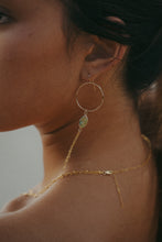 Load image into Gallery viewer, Puerto Green Pearl Hoops
