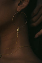 Load image into Gallery viewer, Sunset Green Pearl Hoops
