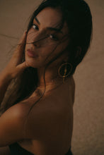Load image into Gallery viewer, Momi Green Pearl Hoops

