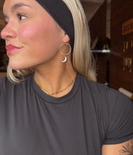 Load image into Gallery viewer, Pearl Moon Hoops - Two Sizes! - Toasted Jewelry
