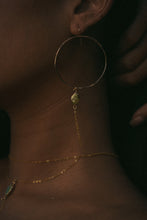 Load image into Gallery viewer, Sunset Green Pearl Hoops

