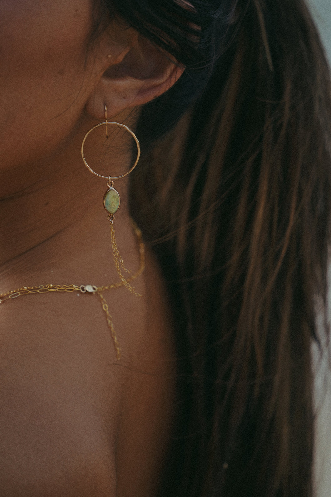 Puerto Green Pearl Hoops