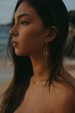 Load image into Gallery viewer, Momi Green Pearl Hoops
