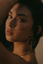 Load image into Gallery viewer, Momi Green Pearl Hoops
