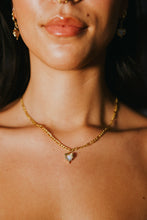 Load image into Gallery viewer, Illicit Pearl Heart Figaro Necklace
