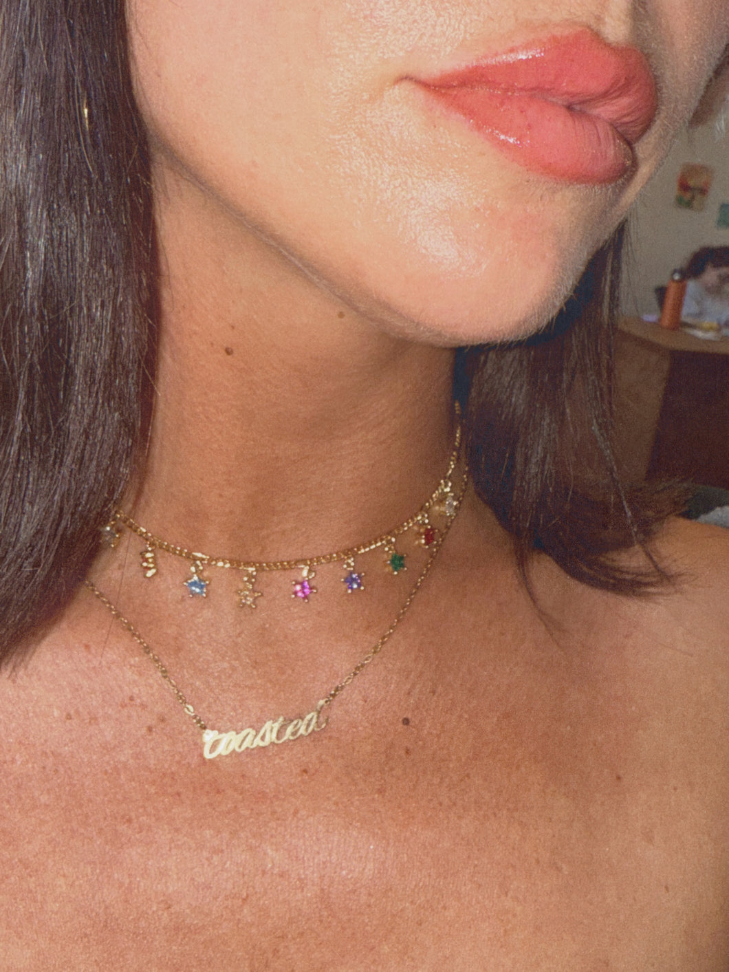 Rainbow Star Choker to Necklace