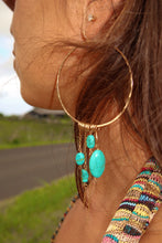 Load image into Gallery viewer, Minnie Turquoise Hoops
