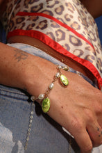 Load image into Gallery viewer, Trudy Green Pearl Charm Bracelet
