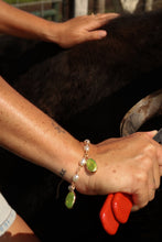 Load image into Gallery viewer, Trudy Green Pearl Charm Bracelet
