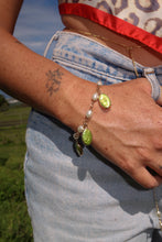 Load image into Gallery viewer, Trudy Green Pearl Charm Bracelet
