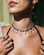 Load image into Gallery viewer, Cotton Candy Barbed Wire Necklace in Silver

