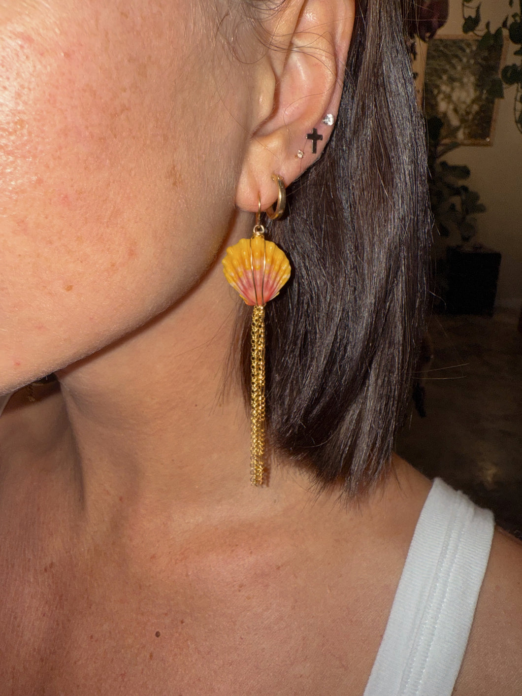 Hawaiian Sunrise Shell Luna Earrings