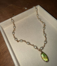 Load image into Gallery viewer, Trudy Green Pearl Necklace
