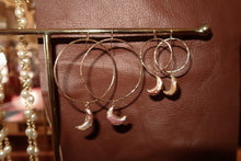 Load image into Gallery viewer, Pearl Moon Hoops - Two Sizes! - Toasted Jewelry
