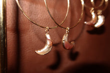 Load image into Gallery viewer, Pearl Moon Hoops - Two Sizes! - Toasted Jewelry
