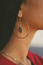 Load image into Gallery viewer, Siren Blue Pearl Momi Hoops
