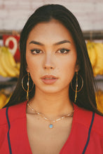 Load image into Gallery viewer, Siren Blue Pearl Momi Hoops
