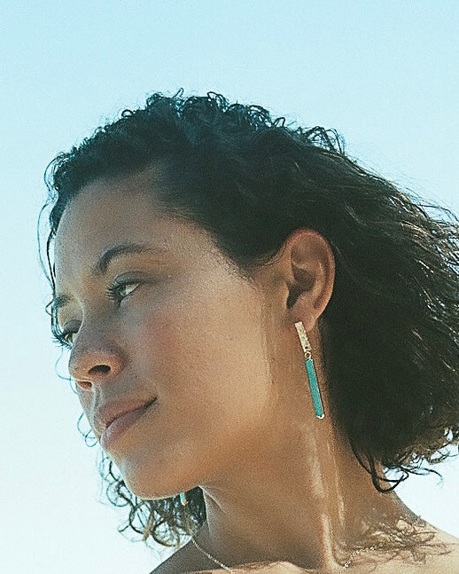 Hana Turquoise Bar Earrings