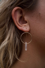 Load image into Gallery viewer, Mini Crystal Quartz Hoops
