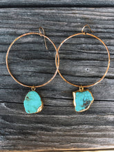 Load image into Gallery viewer, Serendipity Turquoise Hoops
